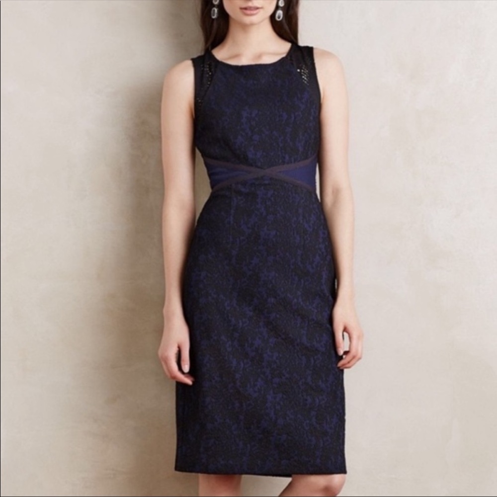 Moulinette Soeurs Anthropologie Lace Midi Cocktail Dress